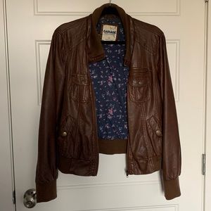 Vintage Garage Faux Leather Bomber